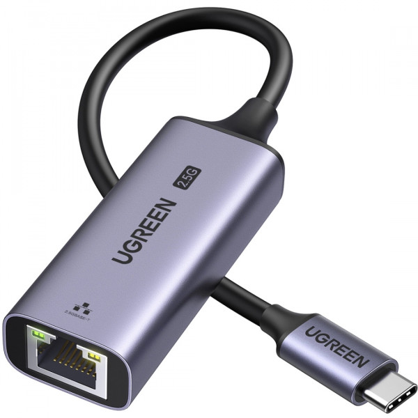 Перехідник USB 3.0 Type-C -> Ethernet RJ45 2.5Gb CM648 Ugreen чорний