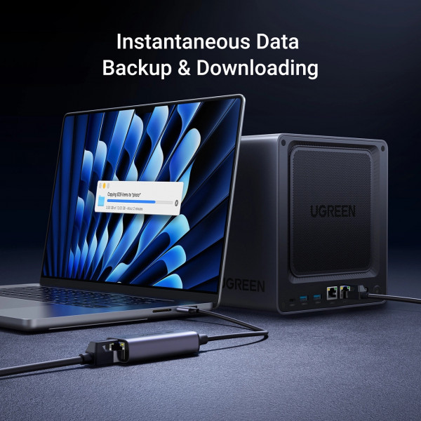 Перехідник USB 3.0 Type-C -> Ethernet RJ45 2.5Gb CM648 Ugreen чорний