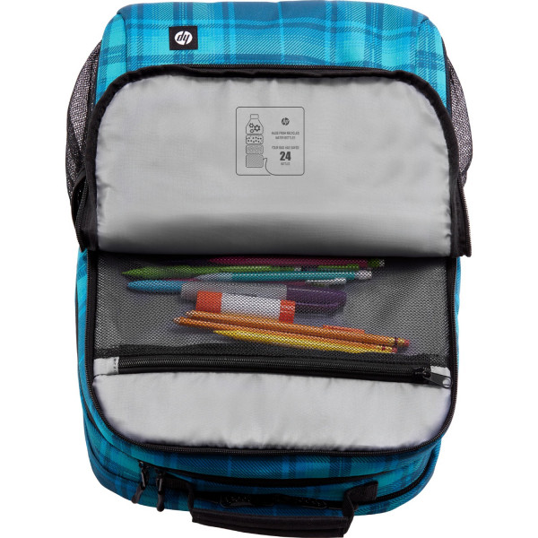 Рюкзак для ноутбука HP 16.1" Campus Tartan Plaid, блакитний