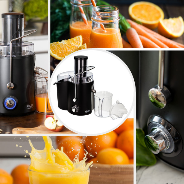 Соковитискач Adler AD 4127 black 1000Вт/ контейнер для соку-1л/ контейнер для м'якот-2л/і чорний