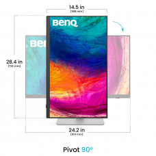 TFT 27" BenQ PD2730S, IPS, 5K, HDMI, DP, USB-C, USB-hub, HAS, Pivot, кол., білий