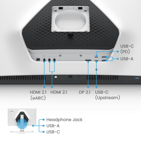 TFT 31.5" BenQ EX321UX, 4K UHD, IPS, 144Hz, HDMI, DP, USB- C, USB-hub, білий