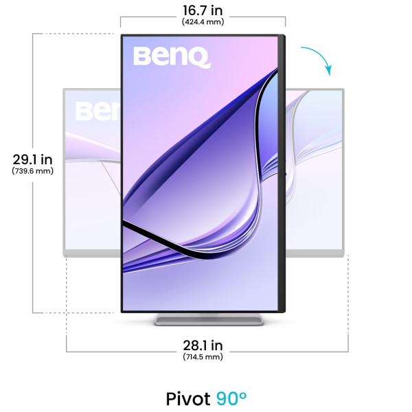 TFT 31.5" BenQ MA320U, IPS, 4K, 2хHDMI, USB-C, HAS, Pivot, кол., сріблясто-сірий