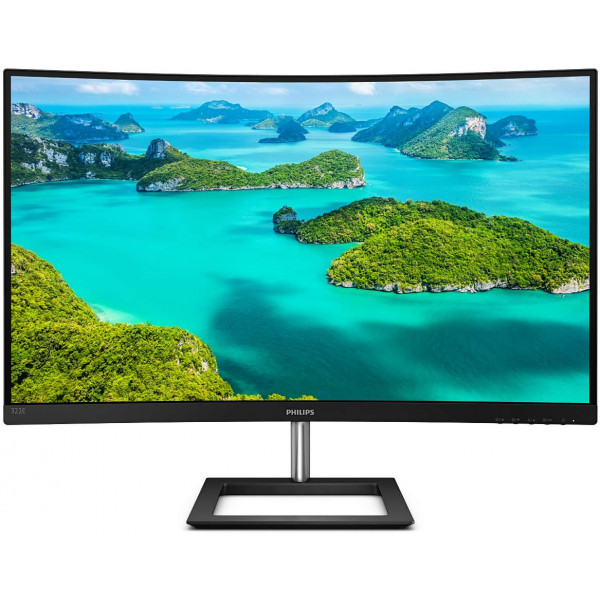 TFT 31.5" Philips 322E1C, VA, вигнутий, VGA, HDMI, DP, чорний з сріблястим