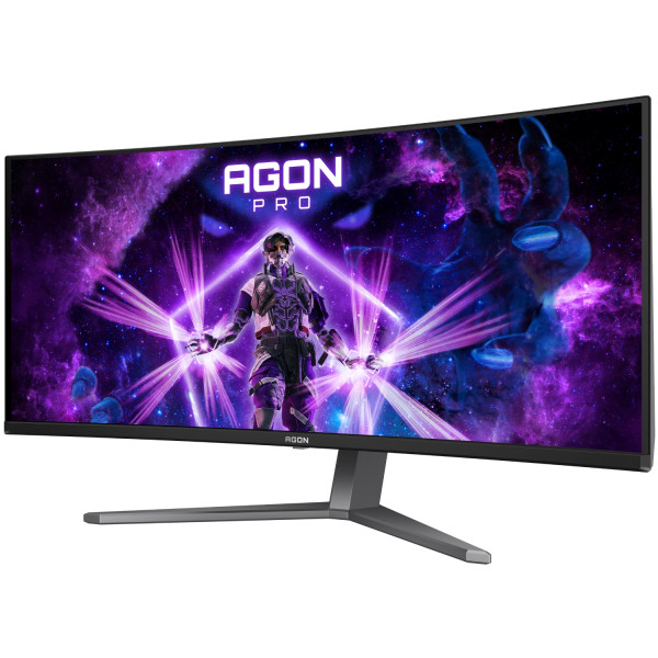 TFT 34" AOC AG346UCD, QD-OLED, 175Гц, 0,03мс, вигнутий, HDMIx2, DP, USB-hub, HAS, чорно-сірий
