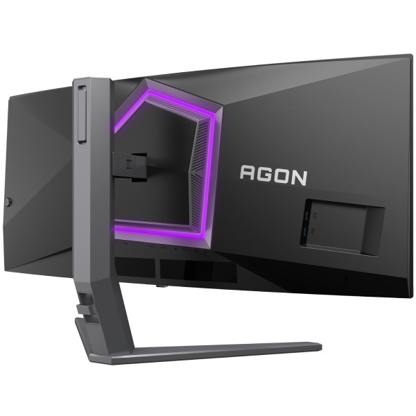 TFT 34" AOC AG346UCD, QD-OLED, 175Гц, 0,03мс, вигнутий, HDMIx2, DP, USB-hub, HAS, чорно-сірий