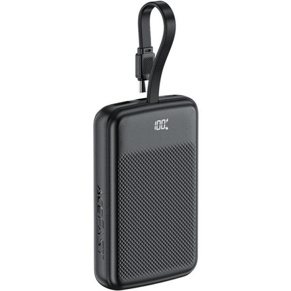 УМБ Acefast 10000mAh 22.5W PD,QC3.0 2xUSB-C,USB-A, with build Type-C cable, M13 Black