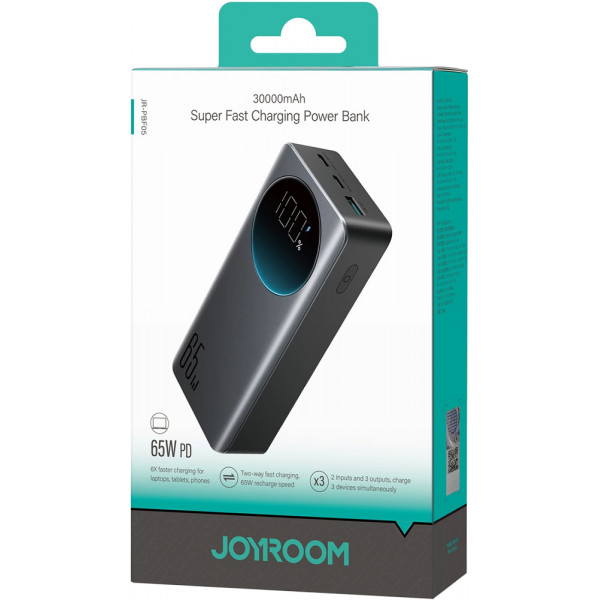 УМБ Joyroom 30000mAh 65W USB-A, 2xUSB-C In/Out,PD,QC3.0 Black