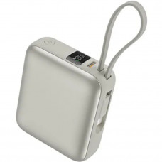 УМБ Vention 10000mAh 35W PD,Fast Charging,USB-C In/Out , built-in USB-C Cable,LED Display, Beige