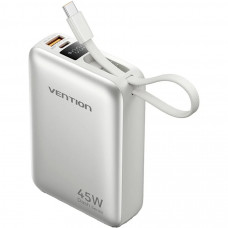 УМБ Vention 20000mAh 45W PD3.1, USB-A, USB-C In/Out, with Built-in USB-C cable Beige