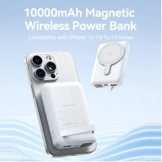 УМБ Vention Magnetic Wireless 10000mAh 22.5W PD,QC 3.0,USB-C,Lightning,USB-A,LED Display White