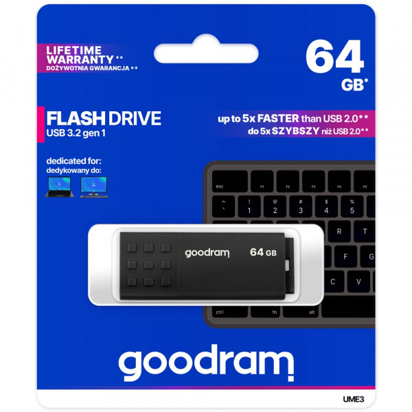USB Flash GoodRAM 64GB USB 3.0 UME3 Black, Retail