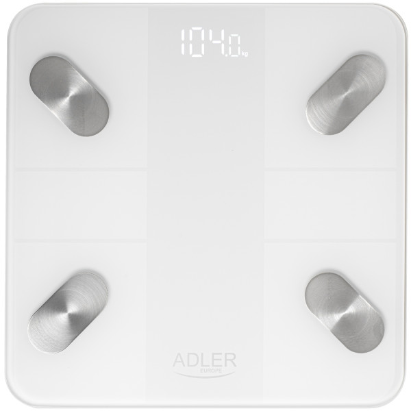 Ваги напольні Adler AD 8186 white електронні/ Smart/ 180кг/ 3хААА/ автовимкнення/ білі