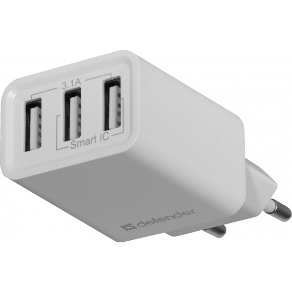 Зарядний пристрій 3xUSB 37W 3.1A білий UPA-31 Defender