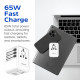 Зарядний пристрій 3xUSB 65W GaN (2хUSB-C+USB-A) PD3.0/QC3.0, universal plugs US/EU/AU/UK Energizer