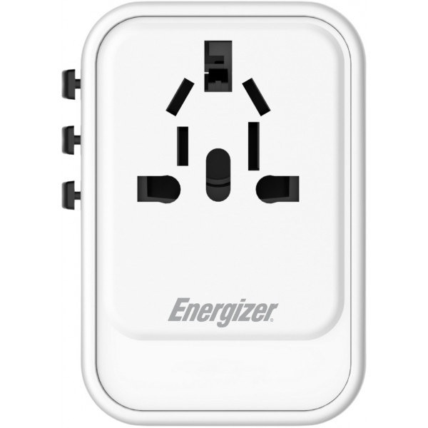 Зарядний пристрій 3xUSB 65W GaN (2хUSB-C+USB-A) PD3.0/QC3.0, universal plugs US/EU/AU/UK Energizer