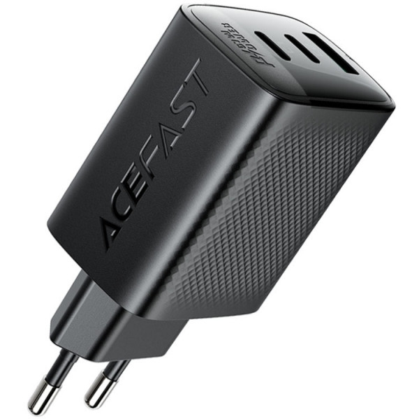 Зарядний пристрій 3xUSB 67W (2xUSB-C+USB-A) Gan A108 Fast Charger Black Acefast