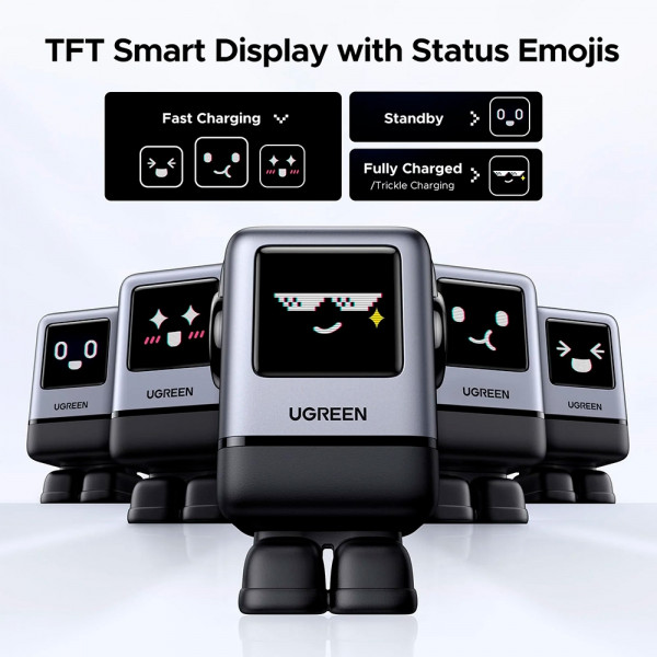 Зарядний пристрій 4xUSB 100W (3xUSB-C+USB-A) Gan Robot tech Fast Charger Сірий X688 Ugreen