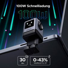 Зарядний пристрій 4xUSB 100W (3xUSB-C+USB-A) Gan Robot tech Fast Charger Сірий X688 Ugreen