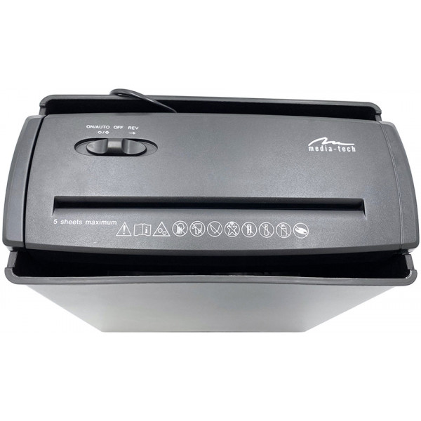Знищувач документів Media-Tech MT215, CD/DVD discs & credit cards. 5 pages simultaneously