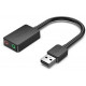 Звукова карта USB AUX jack, 2*TRS (Mic + Ear) 0.15м Vention чорна