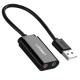 Звукова карта USB AUX jack, 2*TRS (Mic + Ear) ALC4042 Ugreen Чорна US205