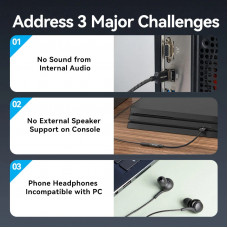 Звукова карта USB AUX jack, TRRS Ear, 0.25 м 96 кГц/24 біт 2-в-1 DSP шумозаглушення Vention
