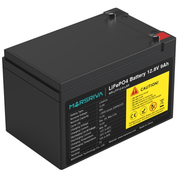 Акумуляторна батарея Marsriva 12.8V, 9.0A, літієва батарея