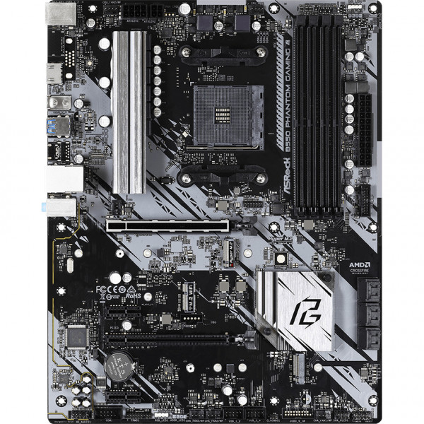 ASRock B550 Phantom Gaming 4 (AM4/B550, 4*DDR4, 2xPCIex16, HDMI, 6xSATAІІІ, 3xM.2, GLan, 7.1ch, ATX)