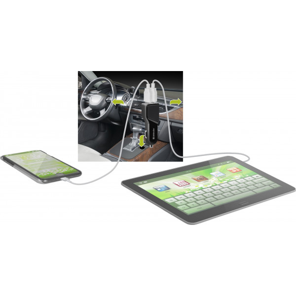 Автозарядка 2xUSB 18W (2xUSB-A) 3.4A UCA-34 чорна Defender