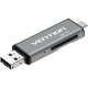 Card Reader USB 2.0, 2-слота SD/TF, USB-A/USB-C/Micro-B, Aluminum Alloy, чорний Vention