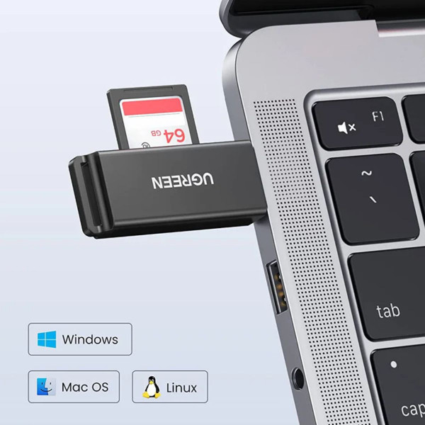 Card Reader USB 3.0 -> 2-слота SD/TF CM104 Ugreen