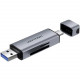 Card Reader USB 3.0 AM/USB-C, 2-слота SD/TF, Dual Drive Letter Aluminum Alloy, сірий Vention