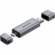 Card Reader USB 3.0 AM/USB-C, 2-слота SD/TF, Dual Drive Letter Aluminum Alloy, сірий Vention