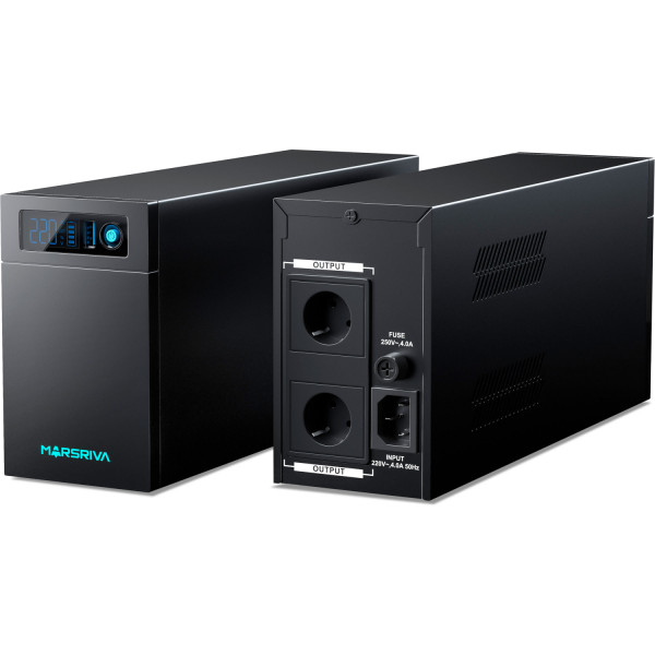 ДБЖ Marsriva MR-UF1200L, 1200ВА/950Вт, Line-Interactive, LED version, з літієвою батареєю