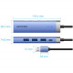 Док станція USB3.0 -> RJ45/USBx3,3.0/Type-C 10W Hub Blue Aluminum Alloy 5-in-1 Vention