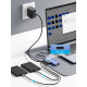Док станція USB3.0 -> RJ45/USBx3,3.0/Type-C 10W Hub Blue Aluminum Alloy 5-in-1 Vention