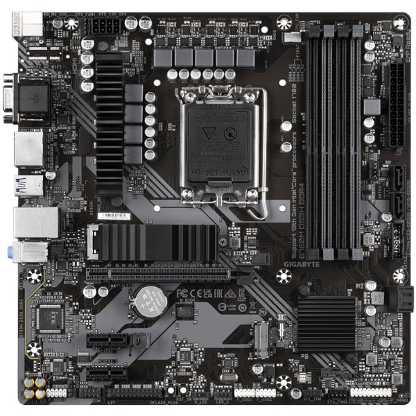 Gigabyte B760M DS3H DDR4 (1700/B760, 4*DDR4, 2хM.2 ,2xPCIex16, VGA , HDMI, 2xDP, 2.5GbE LAN, mATX)