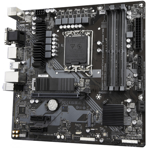 Gigabyte B760M DS3H DDR4 (1700/B760, 4*DDR4, 2хM.2 ,2xPCIex16, VGA , HDMI, 2xDP, 2.5GbE LAN, mATX)