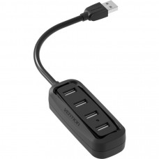 Хаб USB 2.0 -> 4xUSB-A 2.0, 1,0м, чорний Vention