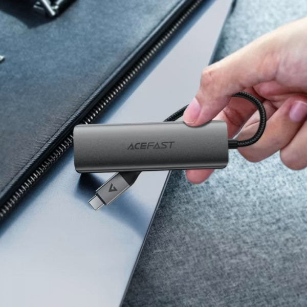 Хаб USB 3.0 -> 4xUSB-A 3.0, 1м, Black J15 Acefast