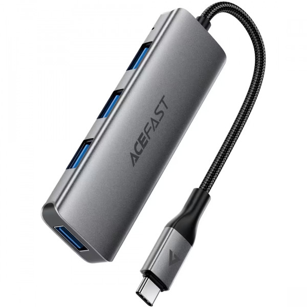 Хаб USB 3.0 -> 4xUSB-A 3.0, 1м, Black J15 Acefast