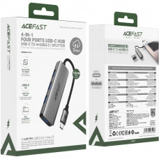 Хаб USB 3.0 -> 4xUSB-A 3.0, 1м, Black J15 Acefast