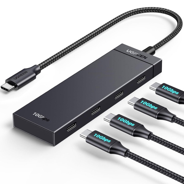 Хаб USB 3.2 Type-C -> 4хUSB-C 3.2 Gen2 10Gbps Black CM806 Ugreen