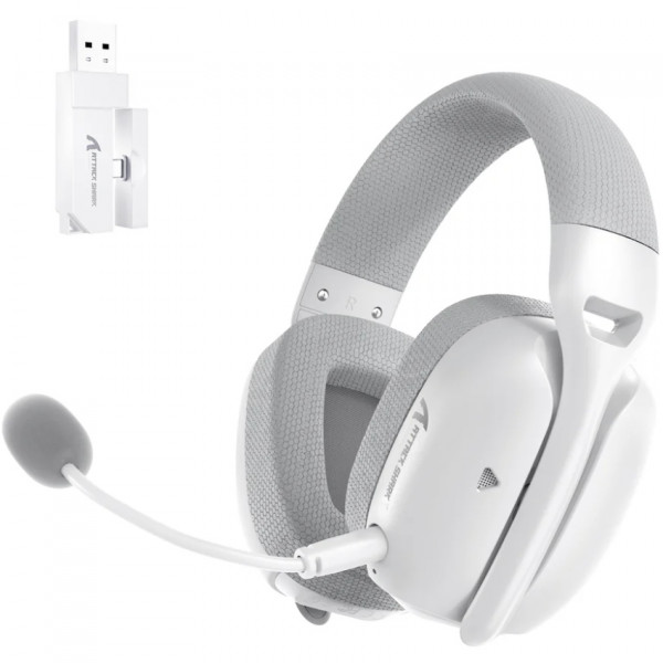 Ігрова гарнітура Attack Shark L80PRO Wireless, 2.4GHz/Bluetooth/3.5mm White