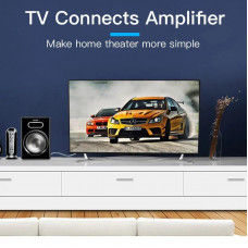 Кабель AUX Audio TRS - RCAx2 M/M 3.0м, PVC, Aluminum alloy, Gold-Plated, чорний, Vention