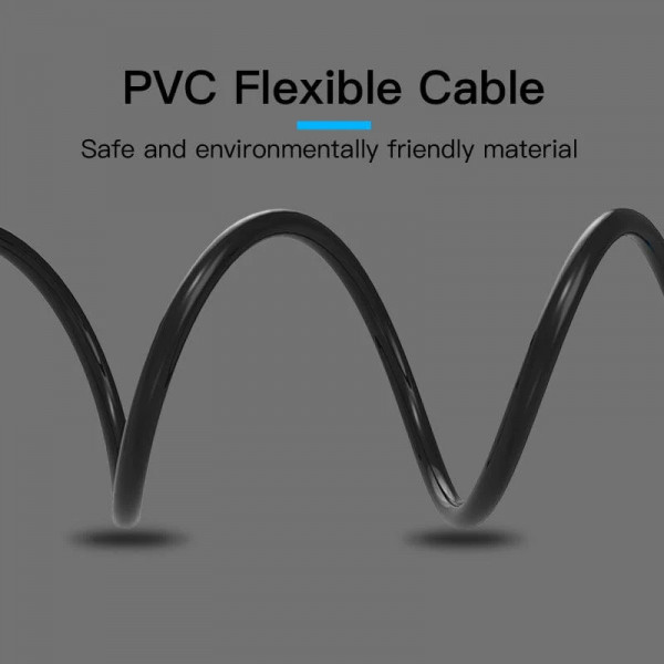 Кабель AUX Audio TRS - RCAx2 M/M 3.0м, PVC, Aluminum alloy, Gold-Plated, чорний, Vention