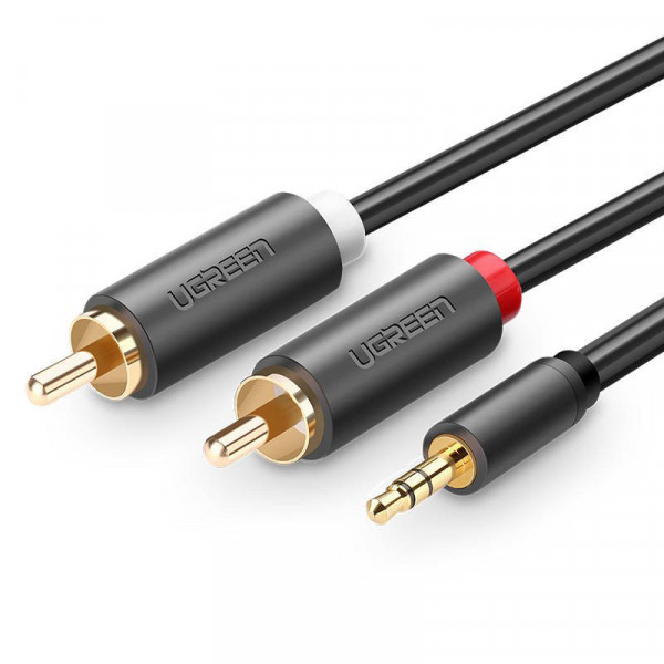 Кабель AUX Audio TRS - RCAx2 M/M 3.0м UGREEN AV102 Сірий