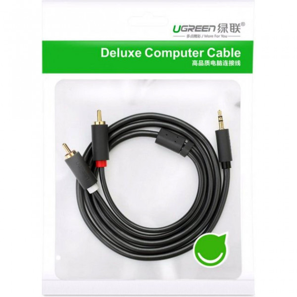 Кабель AUX Audio TRS - RCAx2 M/M 3.0м UGREEN AV102 Сірий