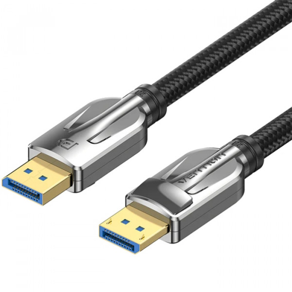 Кабель DisplayPort M - M 1.0м,V2.1, 16K 30 Гц, обплетення, чорний Vention